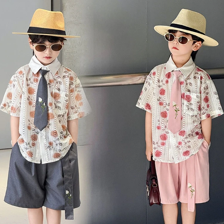 Boys Suit 2026 Spring/summer New Childrens Suit Boys' Baby New Chinese Print Shirt Embroidery Tie Shorts Three-piece Set
Boys Suit 2026 Spring/summer New Childrens Suit Boys' Baby New Chinese Print Shirt Embroidery Tie Shorts Three-piece Set