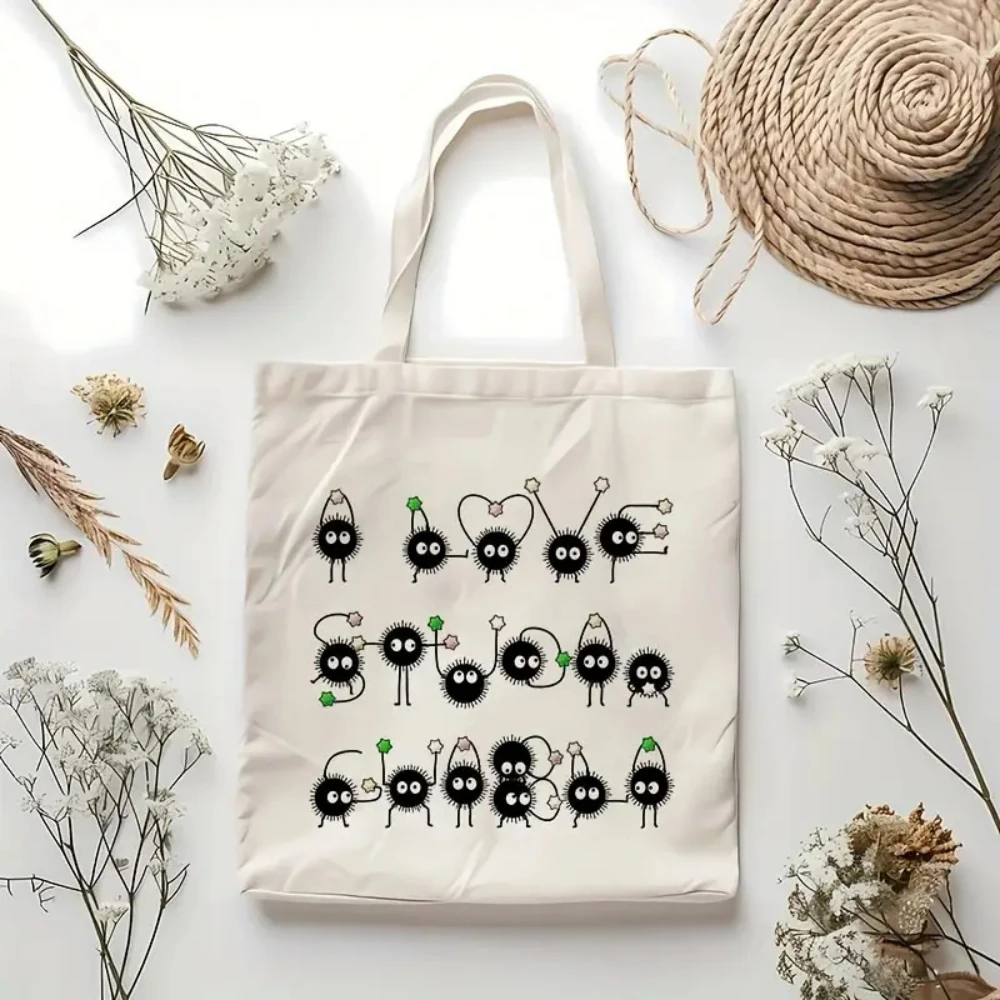 Cute Dog Cat Sheep & Soot Sprites Print Canvas Tote Bag, Shoulder Bag, Gift for Animal Lovers & Studio Ghibli Fans for Daily
Cute Dog Cat Sheep & Soot Sprites Print Canvas Tote Bag, Shoulder Bag, Gift for Animal Lovers & Studio Ghibli Fans for Daily