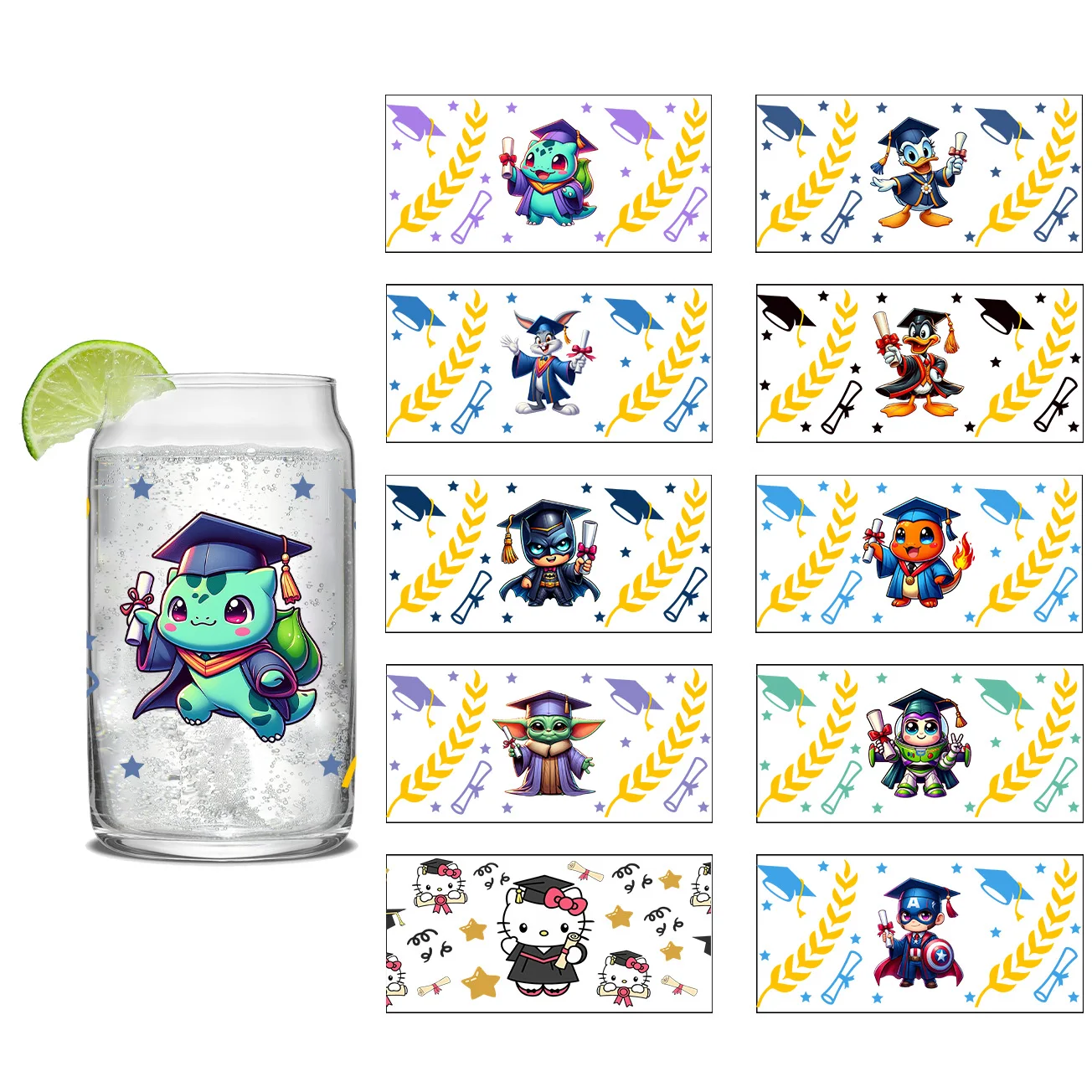 Graduation seas Series Easy peel waterproof DIY Decals 3D transfers uvdtf crystal stickers 16oz uv dtf tumbler cup wraps sticker
Graduation seas Series Easy peel waterproof DIY Decals 3D transfers uvdtf crystal stickers 16oz uv dtf tumbler cup wraps sticker