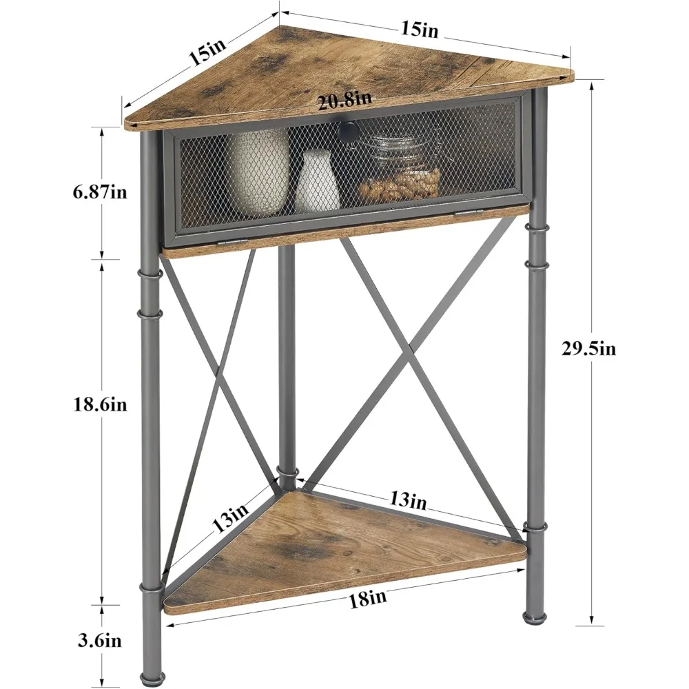 Industrial Corner Table with Flip Door & Storage Shelves, Free-Standing Organizer for Small Spaces in Living Room/Bedroom/Study
Industrial Corner Table with Flip Door & Storage Shelves, Free-Standing Organizer for Small Spaces in Living Room/Bedroom/Study