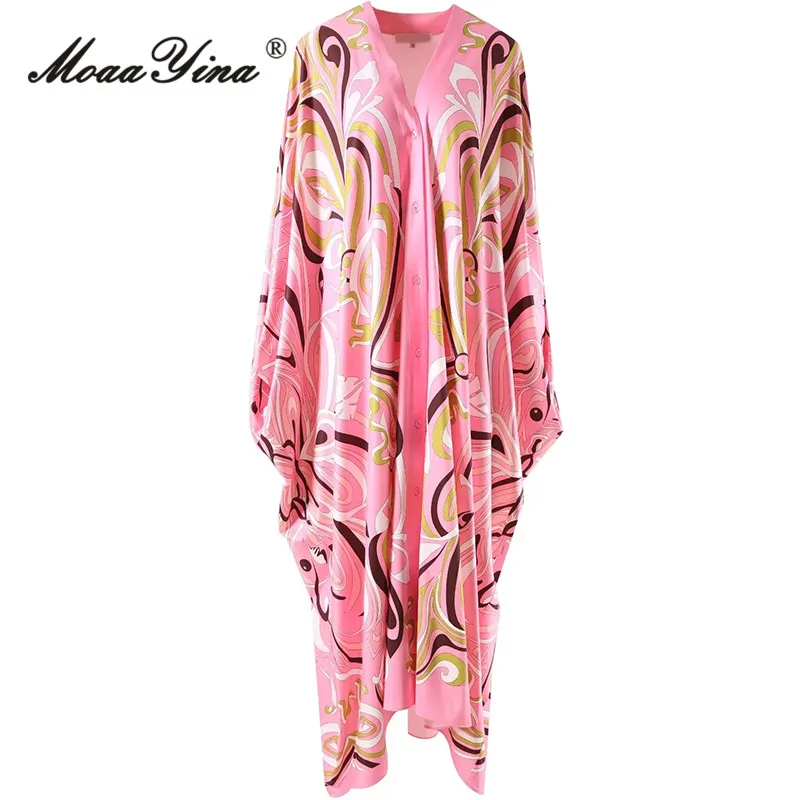 MoaaYina Autumn Fashion Designer Vintage Pattern Printed Dress Women Batwing Sleeve Single Breasted Casual Loose Maxi Long Dress
MoaaYina Autumn Fashion Designer Vintage Pattern Printed Dress Women Batwing Sleeve Single Breasted Casual Loose Maxi Long Dress