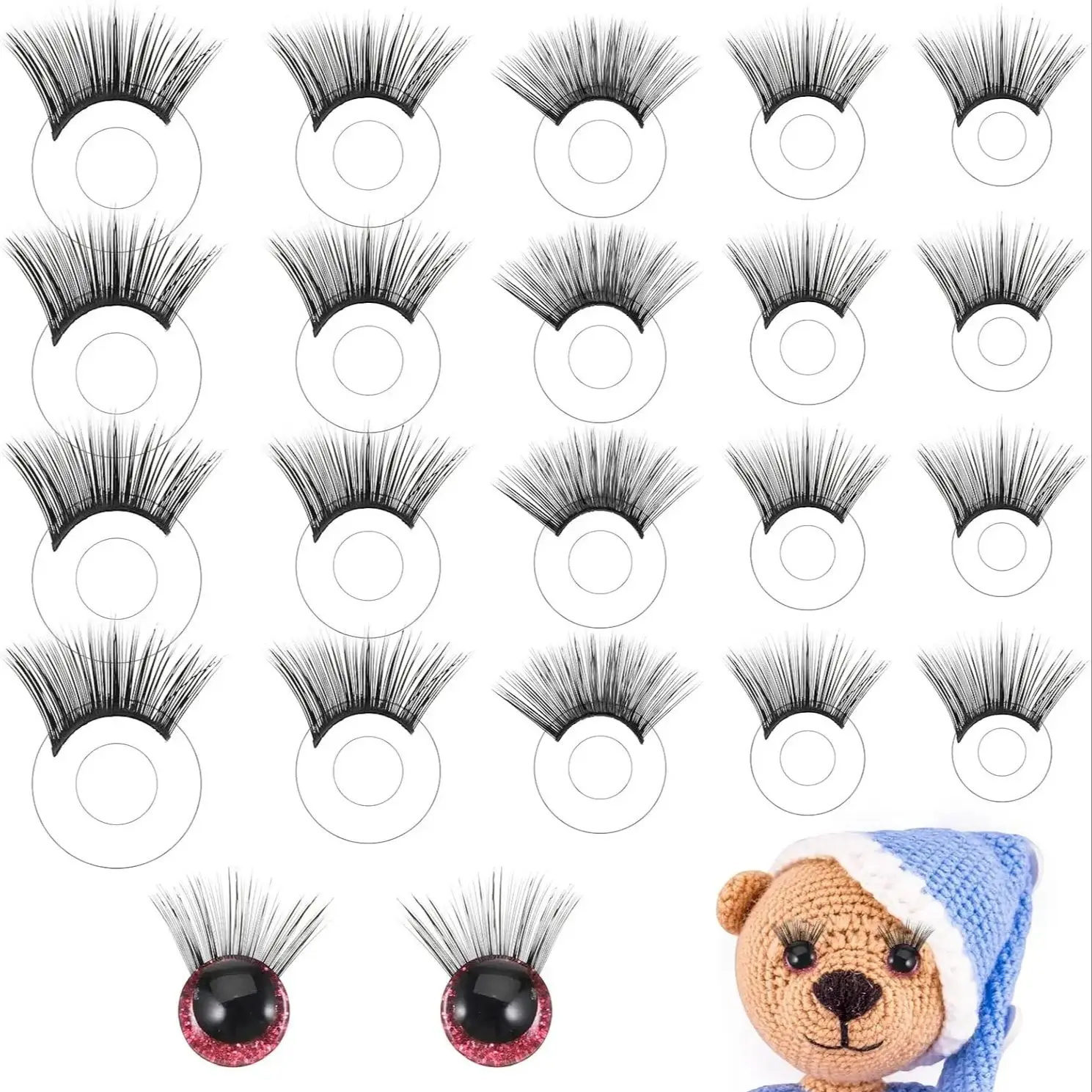 20pcs Safety Doll Eyelashes for Crocheting Eyelashes for Doll Making Eye Make up Accessories DIY Puppet Plush Teddy Bear Animal
20pcs Safety Doll Eyelashes for Crocheting Eyelashes for Doll Making Eye Make up Accessories DIY Puppet Plush Teddy Bear Animal