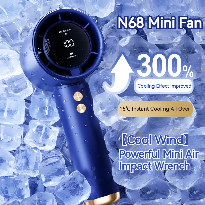 N68 High-Speed Turbo Handheld Fan 100-Speed USB Rechargeable with Digital Display Portable Mini Desk Cooling Fan for Summer
N68 High-Speed Turbo Handheld Fan 100-Speed USB Rechargeable with Digital Display Portable Mini Desk Cooling Fan for Summer