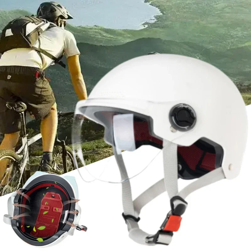 Cycling Helmet with Goggles Lens Ear Protection Reflective Sticker Bicycle Helmet MTB Road E-Bike Bike Helmet for Adult
Cycling Helmet with Goggles Lens Ear Protection Reflective Sticker Bicycle Helmet MTB Road E-Bike Bike Helmet for Adult