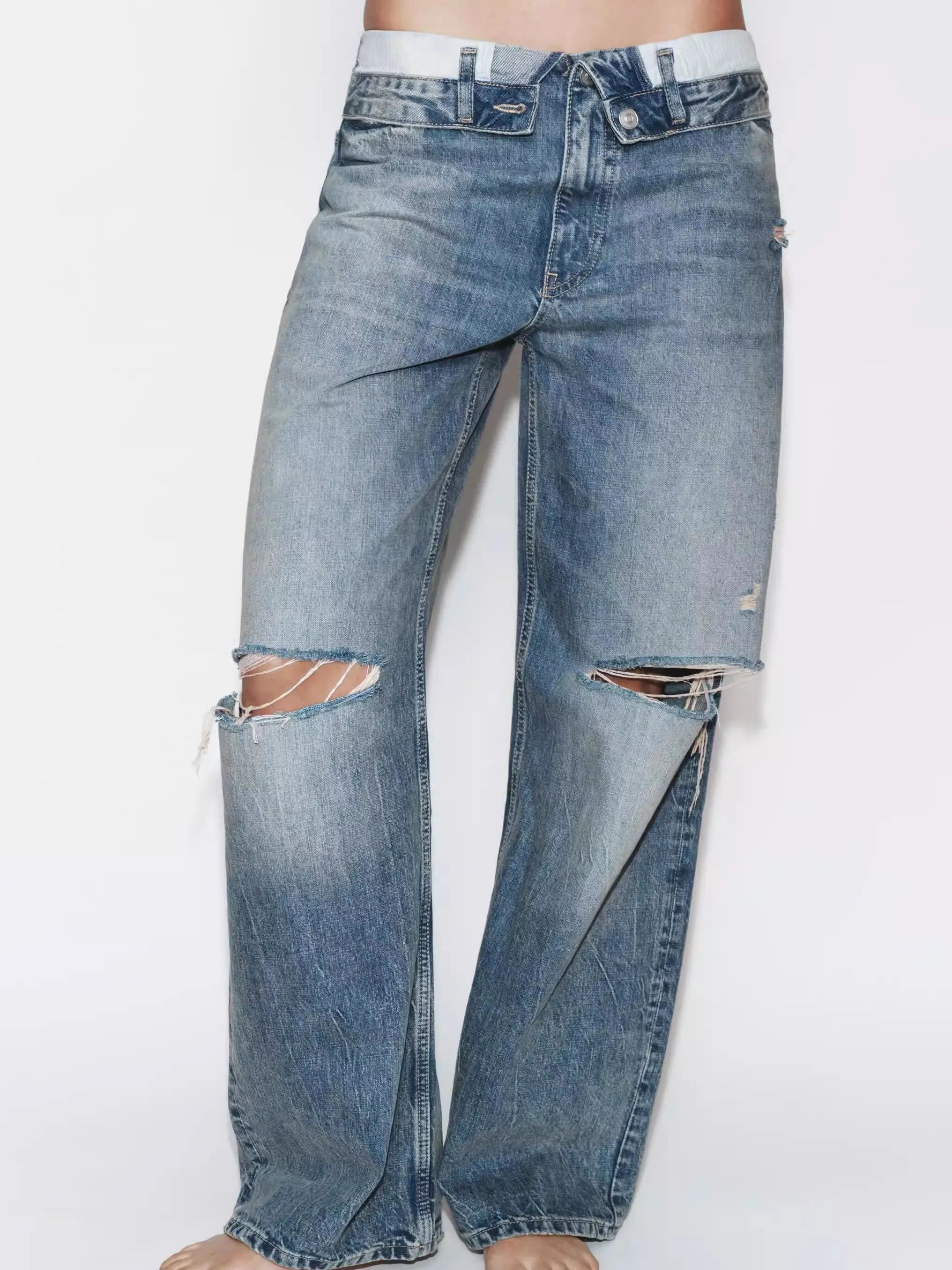 Spring New Arrival Women's Jeans mid Waist Cuffed Washed Casual Commute Loose Fit Long Pants Versatile Elegant Fashionable
Spring New Arrival Women's Jeans mid Waist Cuffed Washed Casual Commute Loose Fit Long Pants Versatile Elegant Fashionable