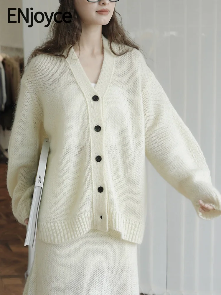 Women Mohair Wool Knitted Cardigans Sweater 2024 Autumn Ladies Korean Fashion Loose Lightweight Jacket Knitwear Coat
Women Mohair Wool Knitted Cardigans Sweater 2024 Autumn Ladies Korean Fashion Loose Lightweight Jacket Knitwear Coat