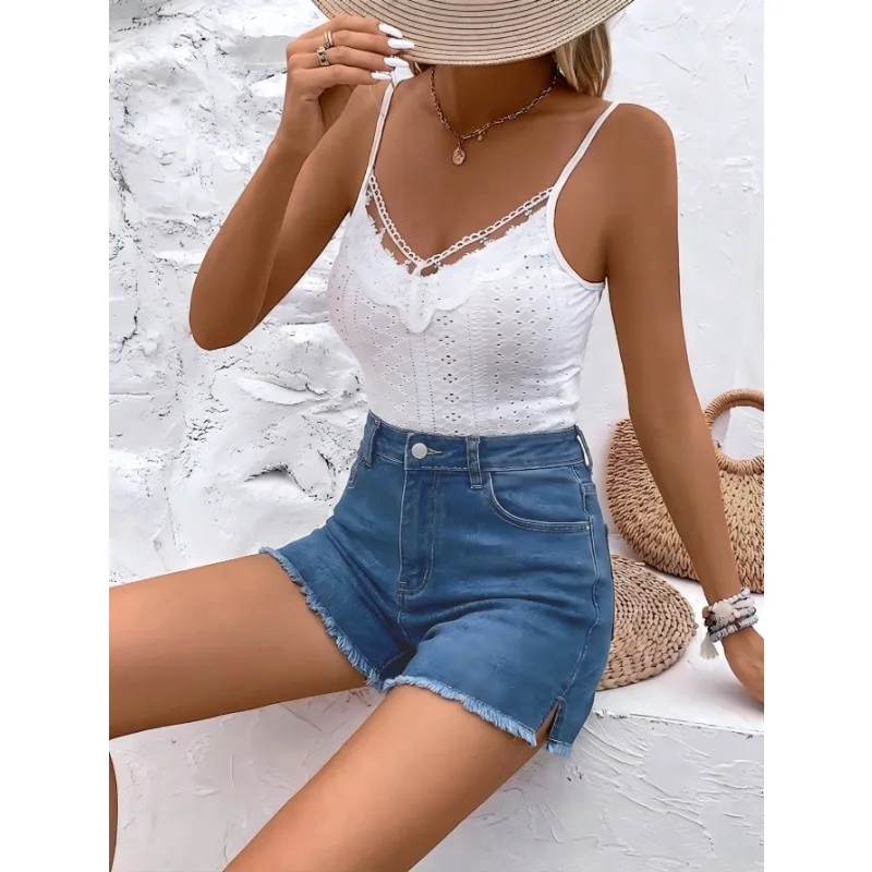 Women's High Waist Denim Shorts 2026 Summer New Elastic Slit Frayed Hem Slim Fit Casual Streetwear Jean Shorts
Women's High Waist Denim Shorts 2026 Summer New Elastic Slit Frayed Hem Slim Fit Casual Streetwear Jean Shorts
