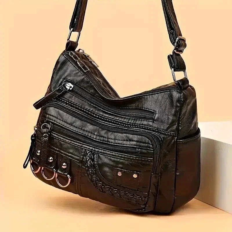 Women's Soft PU Leather Shoulder Bag Large Capacity Fashion Messenger Bag Multi-pocket Wallet Commuter Bag
Women's Soft PU Leather Shoulder Bag Large Capacity Fashion Messenger Bag Multi-pocket Wallet Commuter Bag