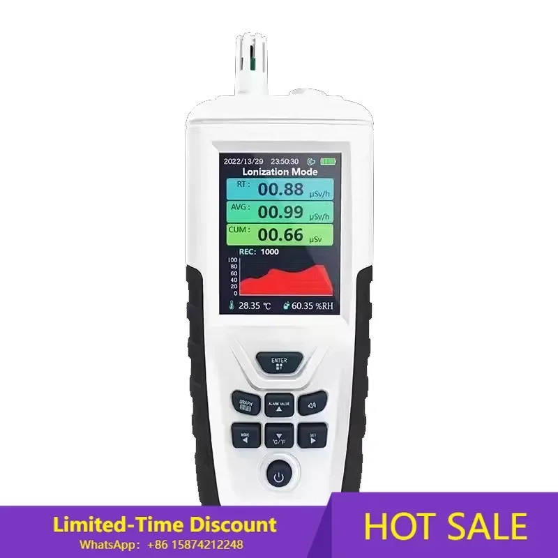 TC8500 Radiation Scanner Geiger Muller Counting Multi Function Digital TFT Display Nuclear Radiation Detector
TC8500 Radiation Scanner Geiger Muller Counting Multi Function Digital TFT Display Nuclear Radiation Detector