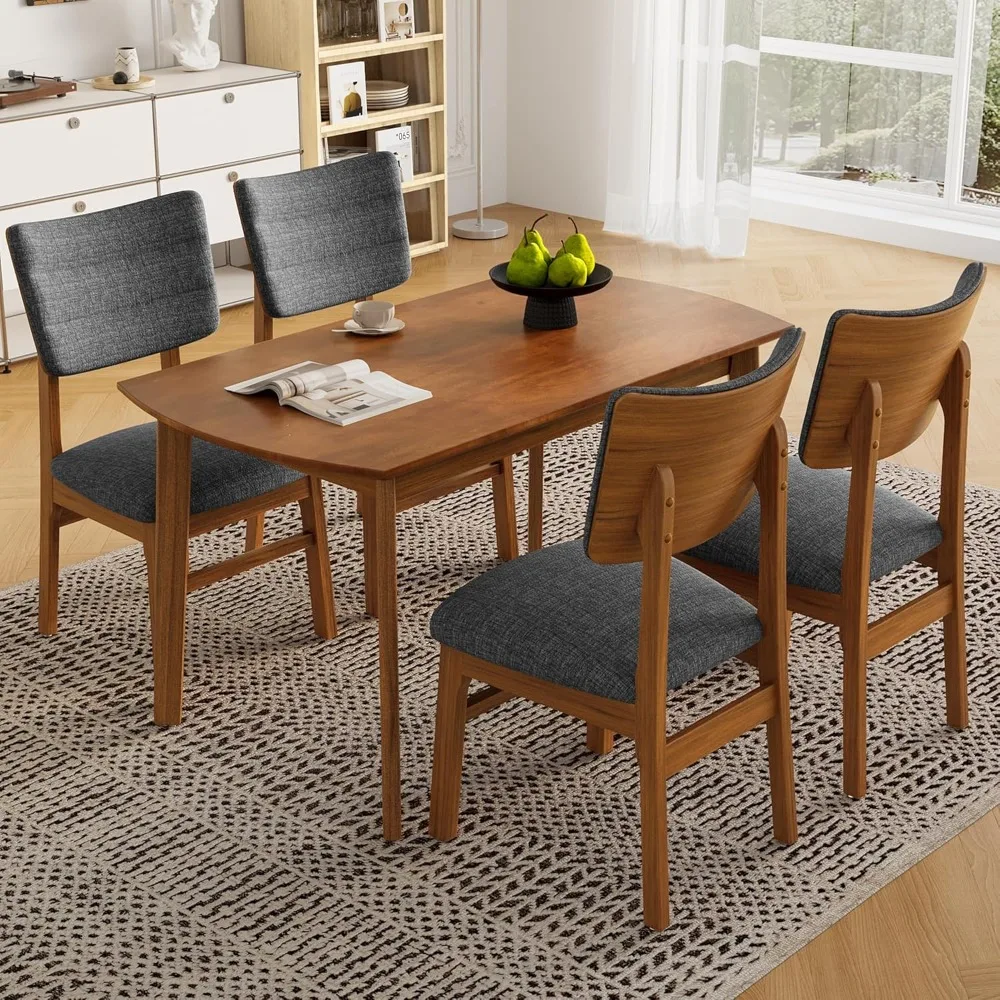 Modern Dining Room Table Set for 4,5-Piece Dining Table Set,Mid-Century Modern Table Chairs Set for 4,47.3" Wood Rectangular
Modern Dining Room Table Set for 4,5-Piece Dining Table Set,Mid-Century Modern Table Chairs Set for 4,47.3" Wood Rectangular