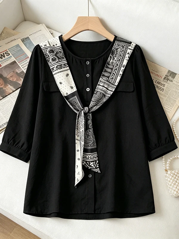 plus Size Printed Short Sleeve Shirt Women's Korean Style Commute Fashion Belly Covering Youthful Top Breathable Skin-Friendly
plus Size Printed Short Sleeve Shirt Women's Korean Style Commute Fashion Belly Covering Youthful Top Breathable Skin-Friendly