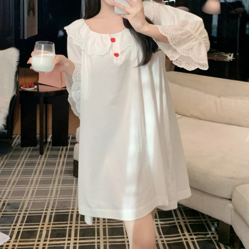 Pure Lust Style Retro Palace Nightgown Summer Long-sleeved Lace Princess Cute Sweet Girl Sexy Pajamas Home Wear
Pure Lust Style Retro Palace Nightgown Summer Long-sleeved Lace Princess Cute Sweet Girl Sexy Pajamas Home Wear