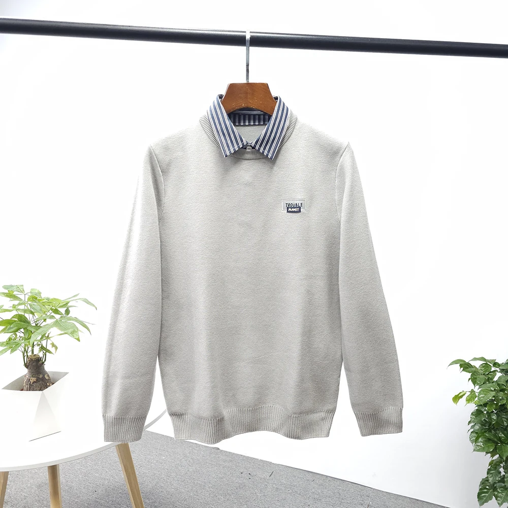 Comfortable Warm Men's Striped irt Collar Sweater Pure Color Busin Casual Knitted Faionable Autumn Winter Sle
Comfortable Warm Men's Striped irt Collar Sweater Pure Color Busin Casual Knitted Faionable Autumn Winter Sle