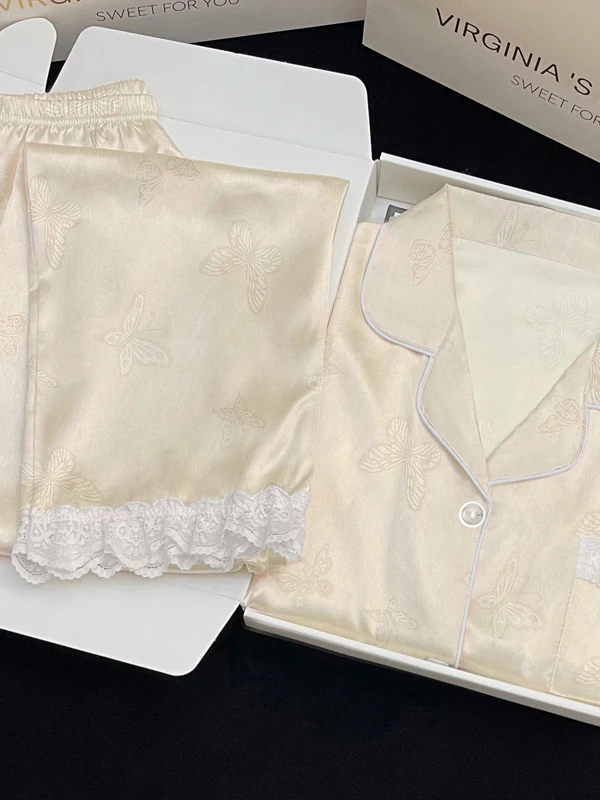 Ele Print Silk Spwear Set High Aesthetic Value ort Sve Long Pants Home Clothes for Women Spring Autumn
Ele Print Silk Spwear Set High Aesthetic Value ort Sve Long Pants Home Clothes for Women Spring Autumn