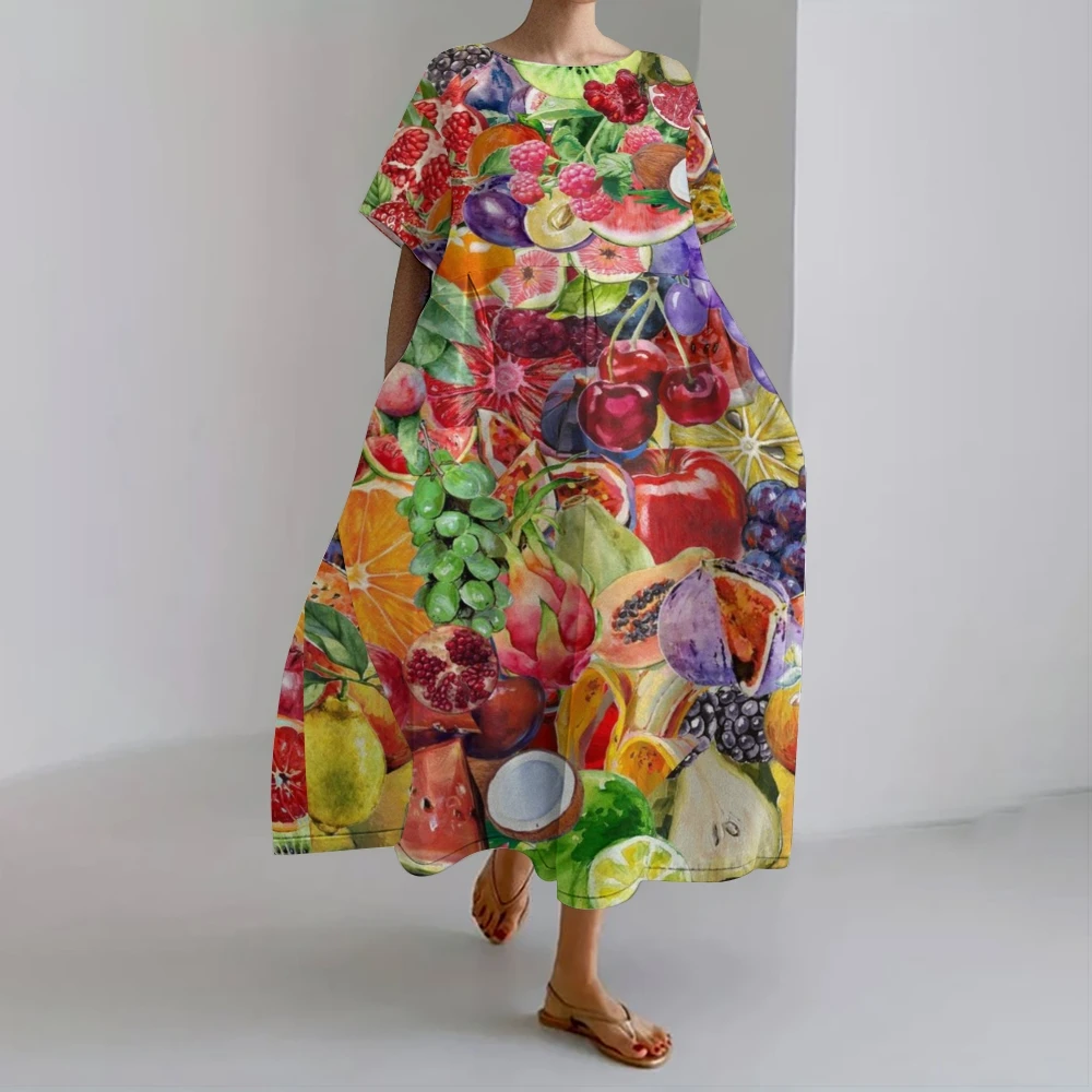 Vibrant Fruits Print Dress Colorful Tropical Fruit Printed Skirt Casual Multi-Colored Dress Womens Colorful Party Favors Wears
Vibrant Fruits Print Dress Colorful Tropical Fruit Printed Skirt Casual Multi-Colored Dress Womens Colorful Party Favors Wears