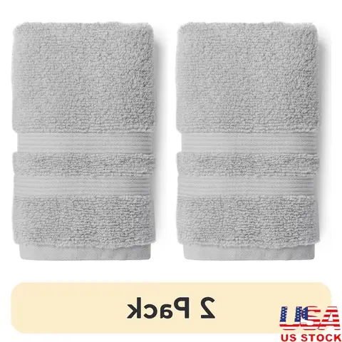 2 Pack Soft Cotton Hand Towels 16x26 Quick Dry Absorbent Odor Free Lightweight Durable Machine Washable Performance Quality