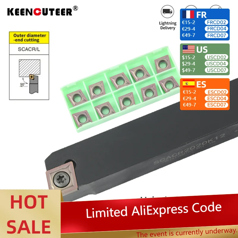 1pc SCACR2020K12 SCACL2020K12 External Turning Tool Holder CCMT Carbide Inserts Lathe CNC Cutting Tools Set
1pc SCACR2020K12 SCACL2020K12 External Turning Tool Holder CCMT Carbide Inserts Lathe CNC Cutting Tools Set