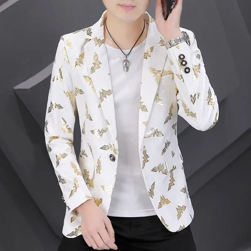 Men's Slim Fit Floral Printed Blazer Korean Style Casual Suit Jacket Youth Streetwear New Fashion Coat
Men's Slim Fit Floral Printed Blazer Korean Style Casual Suit Jacket Youth Streetwear New Fashion Coat