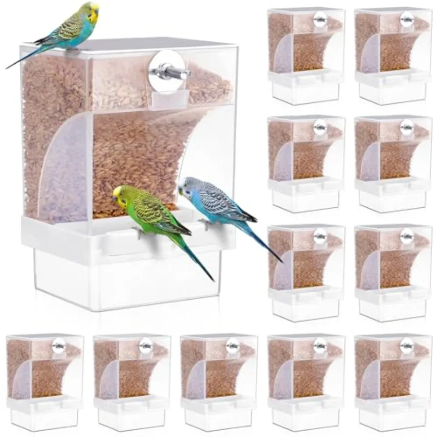 12 Pcs No Mess Bird Feeder Automatic Bird Feeder for Cage Bulk Parrot Seed Food Container Cage Accessories for Small Medium Par
12 Pcs No Mess Bird Feeder Automatic Bird Feeder for Cage Bulk Parrot Seed Food Container Cage Accessories for Small Medium Par