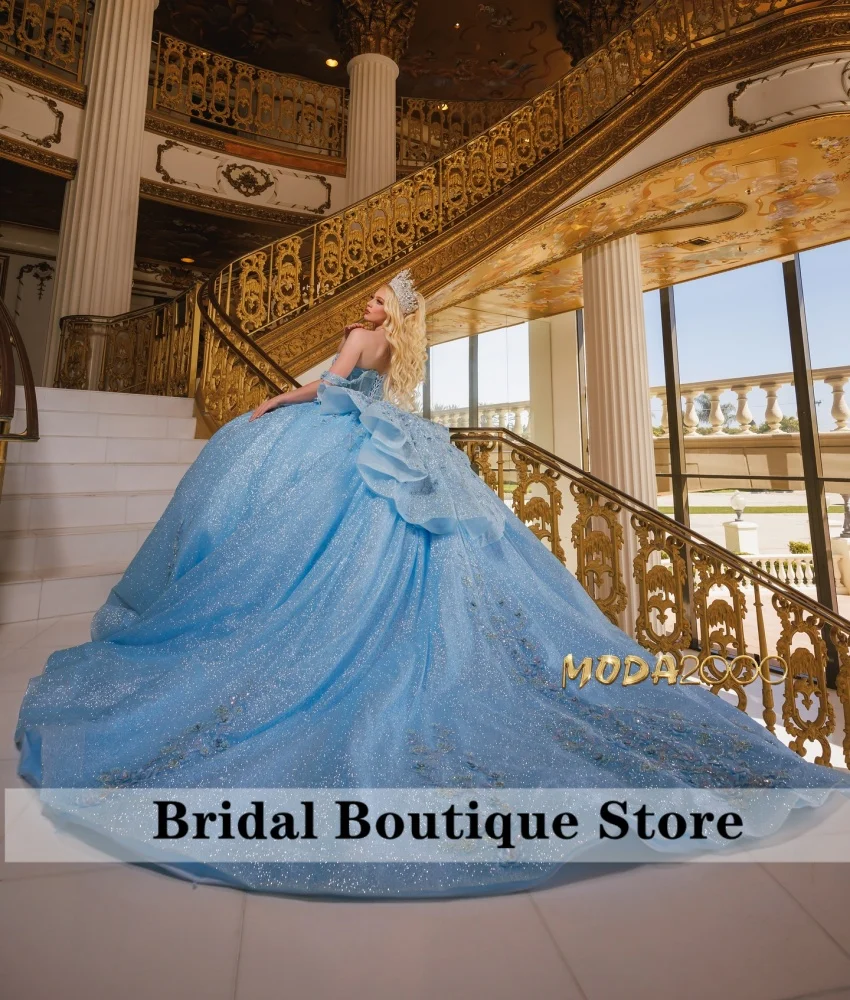 Shining Blue Quinceanera Dresses 2024 Bead Crystal Appliques Ball Gown Sweet 16 Dress Birthday Party Formal Wear Dress
Shining Blue Quinceanera Dresses 2024 Bead Crystal Appliques Ball Gown Sweet 16 Dress Birthday Party Formal Wear Dress