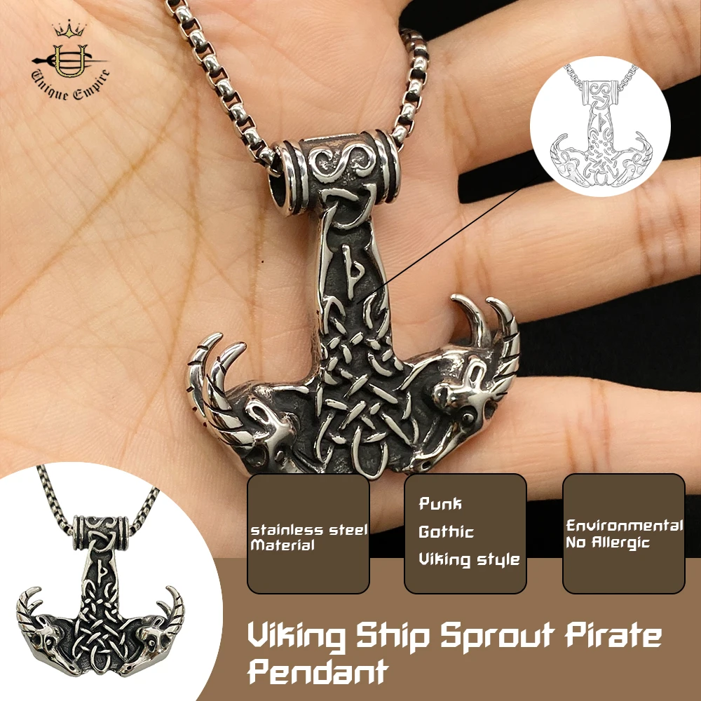 Viking Ship Anchor Necklace Pirate Pendant Vintage Punk Steel Chain Trendy Men's Gothic Jewelry Motorcycle Band Sheep Head Gift
Viking Ship Anchor Necklace Pirate Pendant Vintage Punk Steel Chain Trendy Men's Gothic Jewelry Motorcycle Band Sheep Head Gift