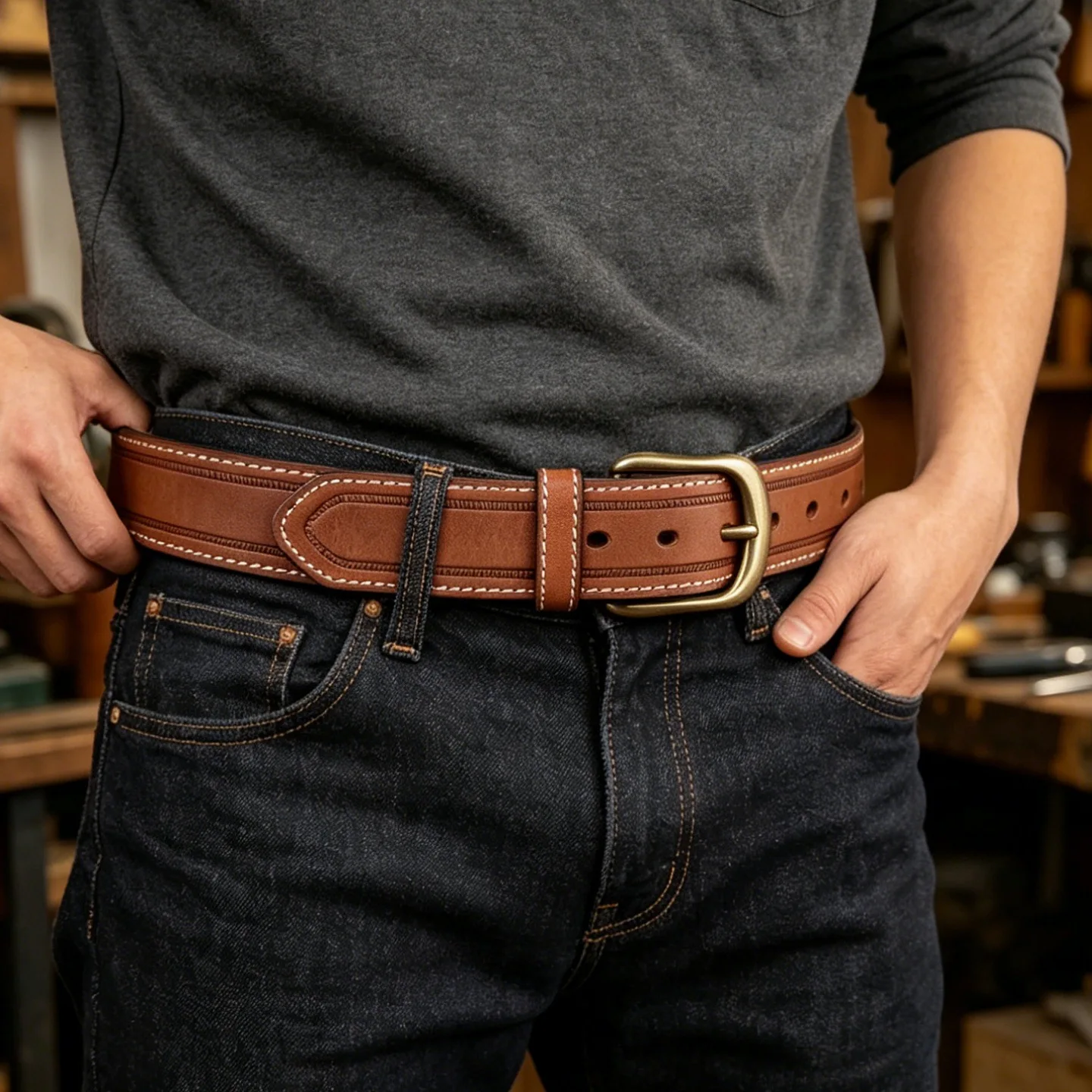 Handmade Full Grain Leather Belt Vegetable Tanned Wide Copper Buckle Trendy Daily Casual Outdoor Wholesale Jean Waist Strap
Handmade Full Grain Leather Belt Vegetable Tanned Wide Copper Buckle Trendy Daily Casual Outdoor Wholesale Jean Waist Strap