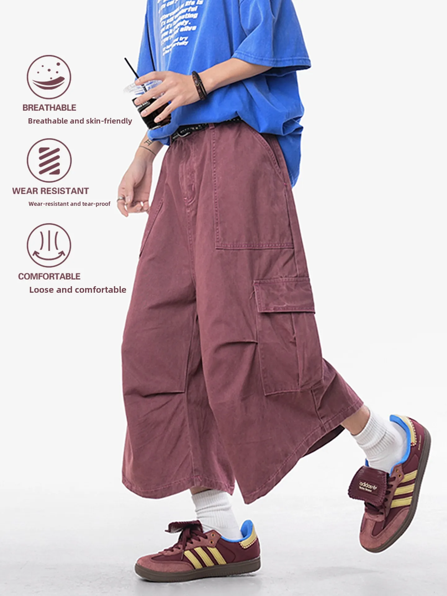 American Retro Multi-Pocket Workwear Seven-Foot Pants Unisex Loose Breathable Pure Cotton Casual Pants for Summer
American Retro Multi-Pocket Workwear Seven-Foot Pants Unisex Loose Breathable Pure Cotton Casual Pants for Summer