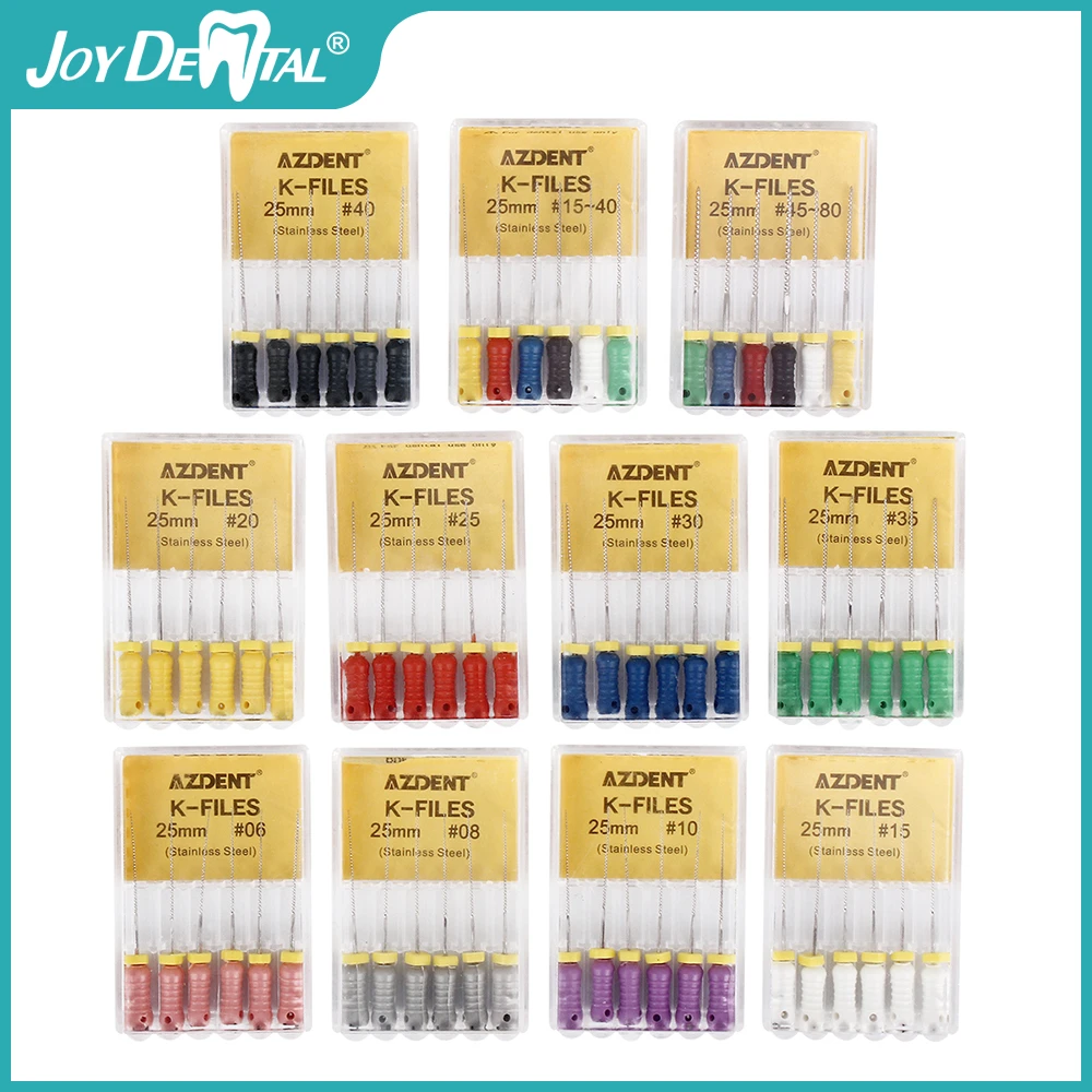 JoyDental 6Pcs Dental Tools Root Cannal Hand Use K-Files 21/25mm Stainless Steel Endodontic Root Canal Files Dentist Tools
JoyDental 6Pcs Dental Tools Root Cannal Hand Use K-Files 21/25mm Stainless Steel Endodontic Root Canal Files Dentist Tools