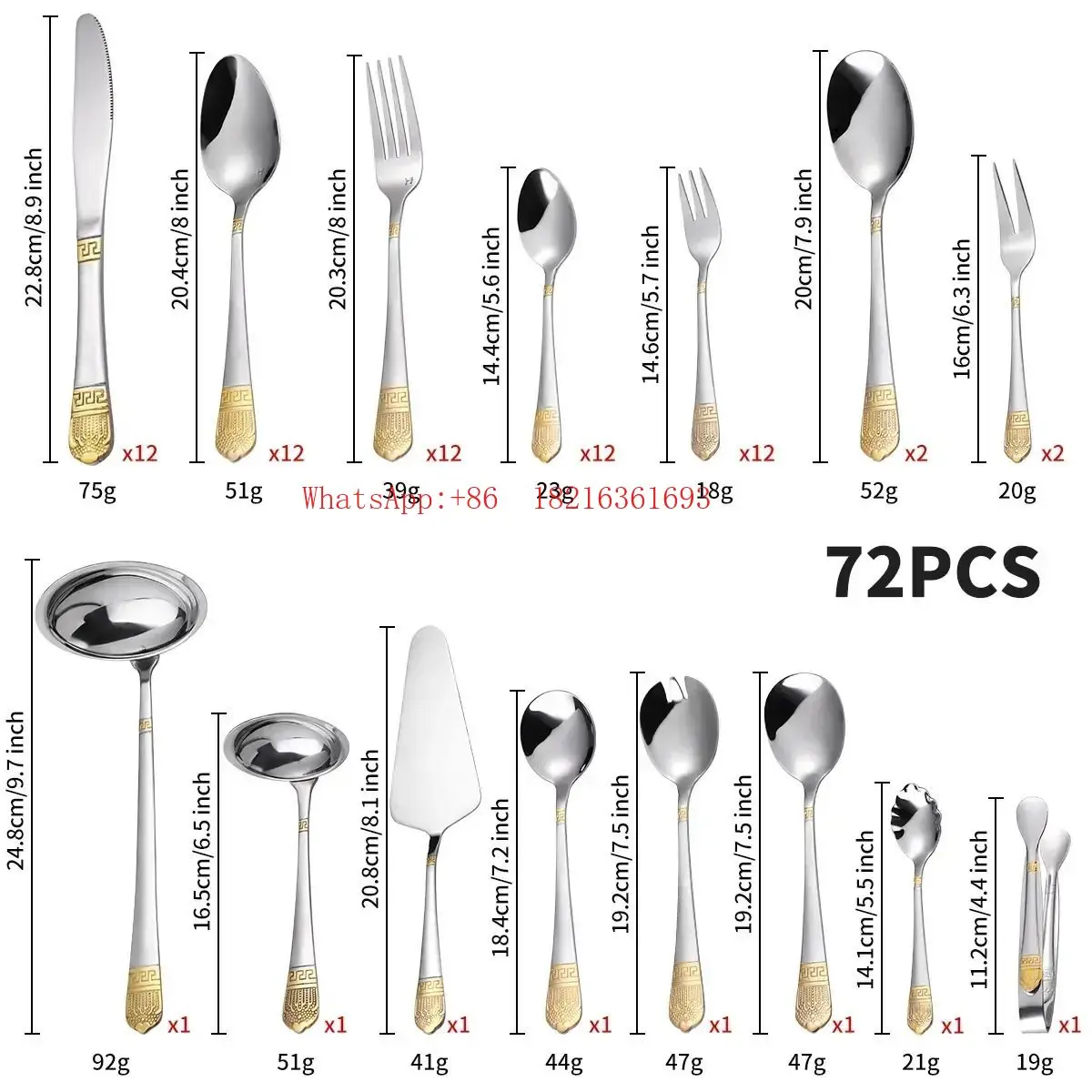 Stainless Steel Tableware Gift Box 72-piece Tableware Set Steak Knife, Fork and Spoon Set
Stainless Steel Tableware Gift Box 72-piece Tableware Set Steak Knife, Fork and Spoon Set