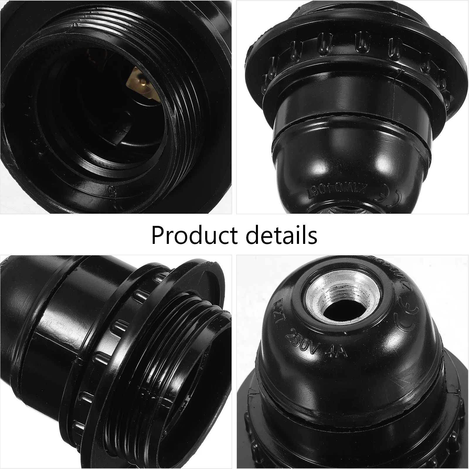 4Pcs E27 Bakelite Lamp Socket Diy Light Fixture Parts AntiOxidation Coated Bulb Holders For Retrofitting
4Pcs E27 Bakelite Lamp Socket Diy Light Fixture Parts AntiOxidation Coated Bulb Holders For Retrofitting