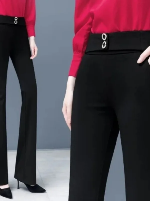 Black High Waist Slimming Micro Flared Pants Durable Polyester Fiber Casual Style Versatile Loose Fit Spring Autumn New Arrival
Black High Waist Slimming Micro Flared Pants Durable Polyester Fiber Casual Style Versatile Loose Fit Spring Autumn New Arrival