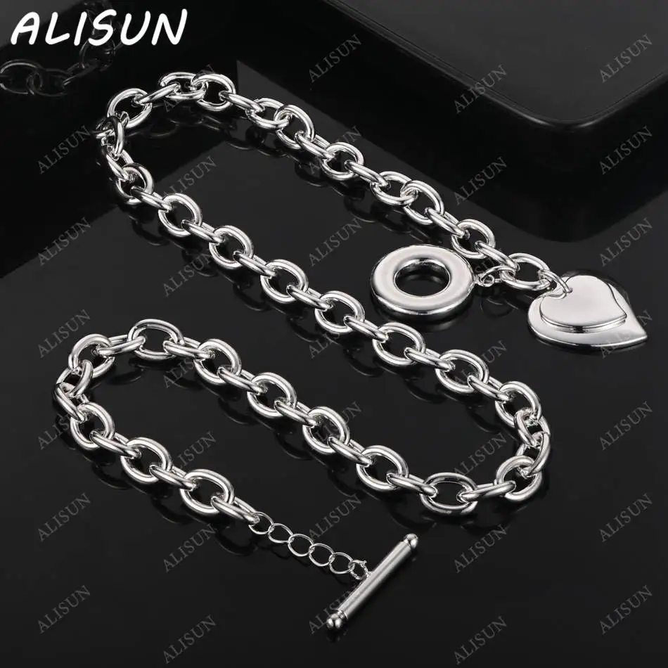 ALISUN 925 Sterling Silver Heart Necklace For Women Charm Trend Birthday Gifts Fashion Party Fine Jewelry
ALISUN 925 Sterling Silver Heart Necklace For Women Charm Trend Birthday Gifts Fashion Party Fine Jewelry