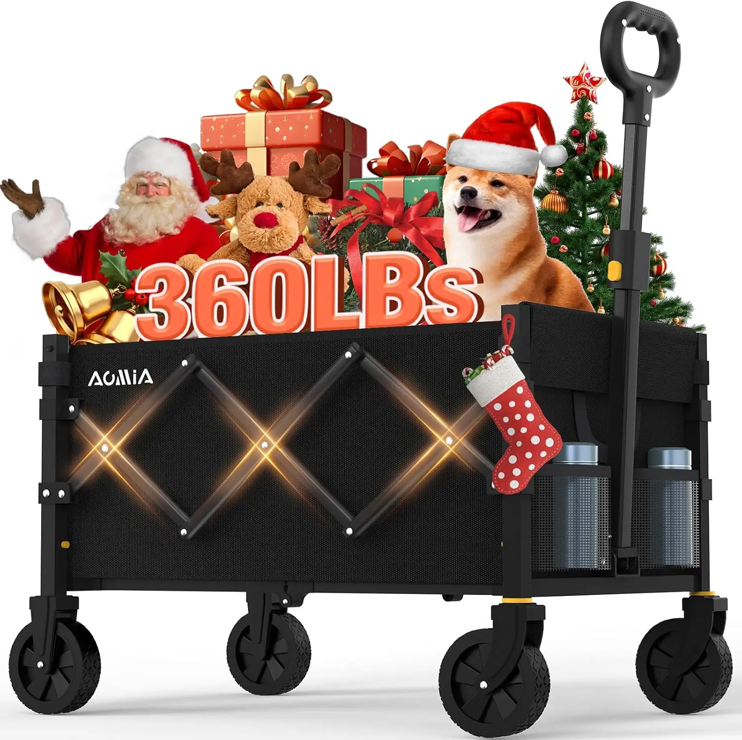 Heavy Duty Folding Wagon Cart with 360LBS Capacity, All-Terrain Wheels for Shopping, Camping, and Beach Use
Heavy Duty Folding Wagon Cart with 360LBS Capacity, All-Terrain Wheels for Shopping, Camping, and Beach Use