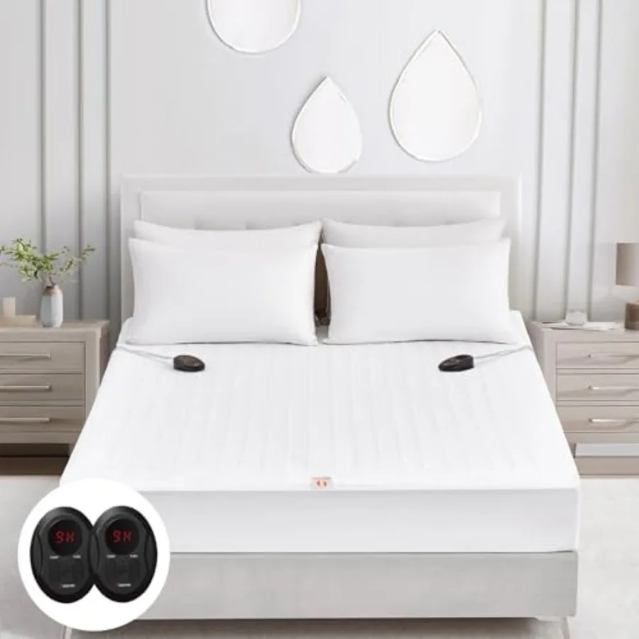 Electric Heated Mattress Pad Size 60" x 80" Bed Warmer 9 Heat Settings 1-12 Hours Auto Off Deep Pocket Fast Heating Machine Was
Electric Heated Mattress Pad Size 60" x 80" Bed Warmer 9 Heat Settings 1-12 Hours Auto Off Deep Pocket Fast Heating Machine Was