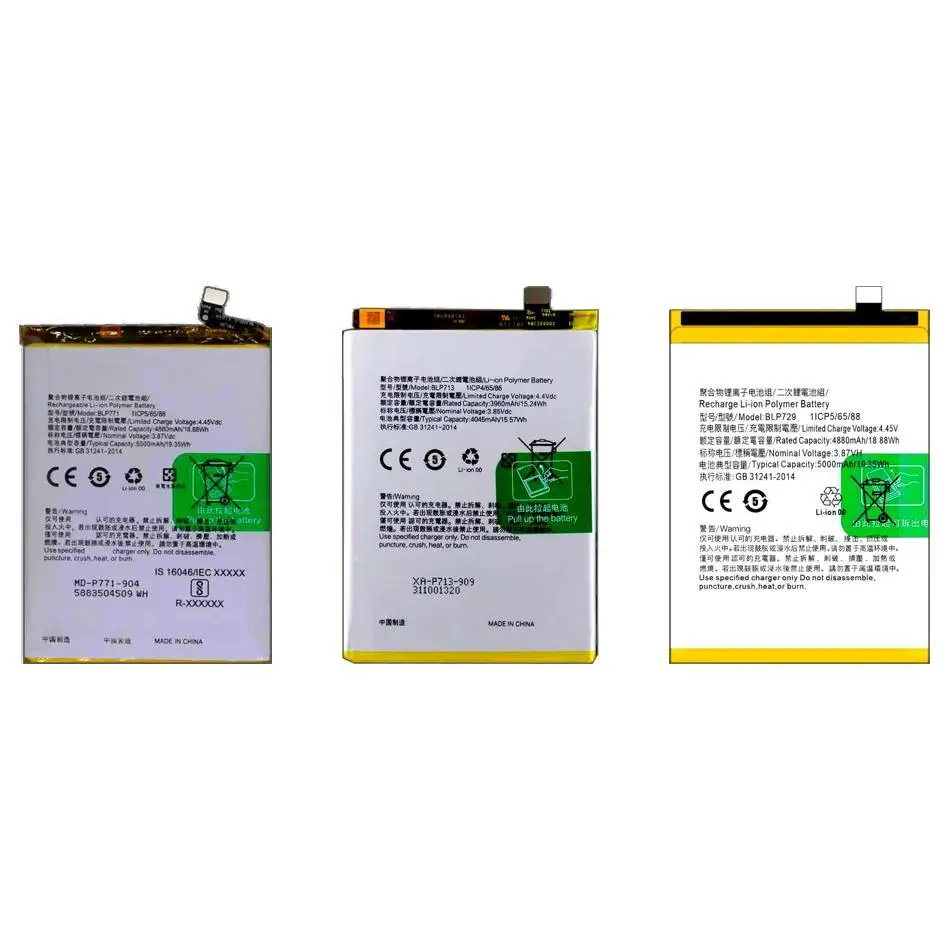 Battery 4045-5000Mah BLP729 BLP771 BLP713 For Oppo Realme 5I 6I 3 5 C3 5S C25y C11 Version RMX1851 RMX1901 2021 Pro
Battery 4045-5000Mah BLP729 BLP771 BLP713 For Oppo Realme 5I 6I 3 5 C3 5S C25y C11 Version RMX1851 RMX1901 2021 Pro