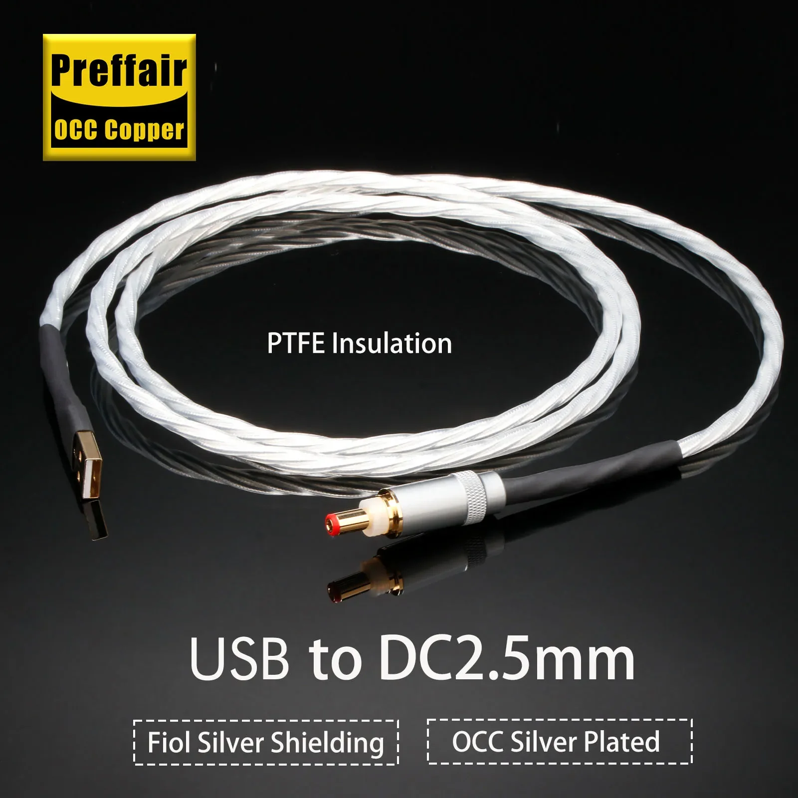 Hifi Audio OCC Silver Plated GX16/GX12 To DC2.5 DC2.1 Line Power Supply Output Cable12V 0.5A AC/DC Phono Amplifier Linear
Hifi Audio OCC Silver Plated GX16/GX12 To DC2.5 DC2.1 Line Power Supply Output Cable12V 0.5A AC/DC Phono Amplifier Linear