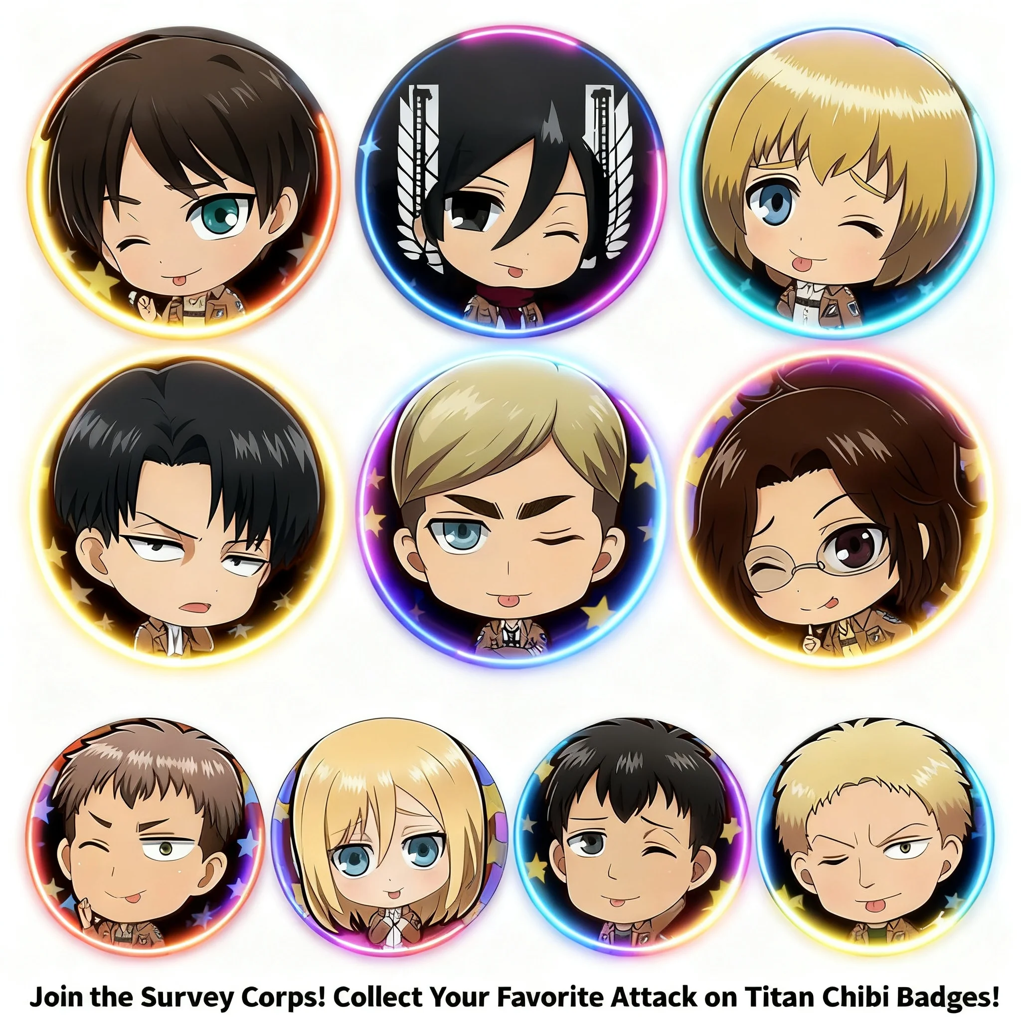 Attack on Titan Badge Levi Captain Hrista Erwin Q Version Anime Pin Brooch Stock Available
Attack on Titan Badge Levi Captain Hrista Erwin Q Version Anime Pin Brooch Stock Available