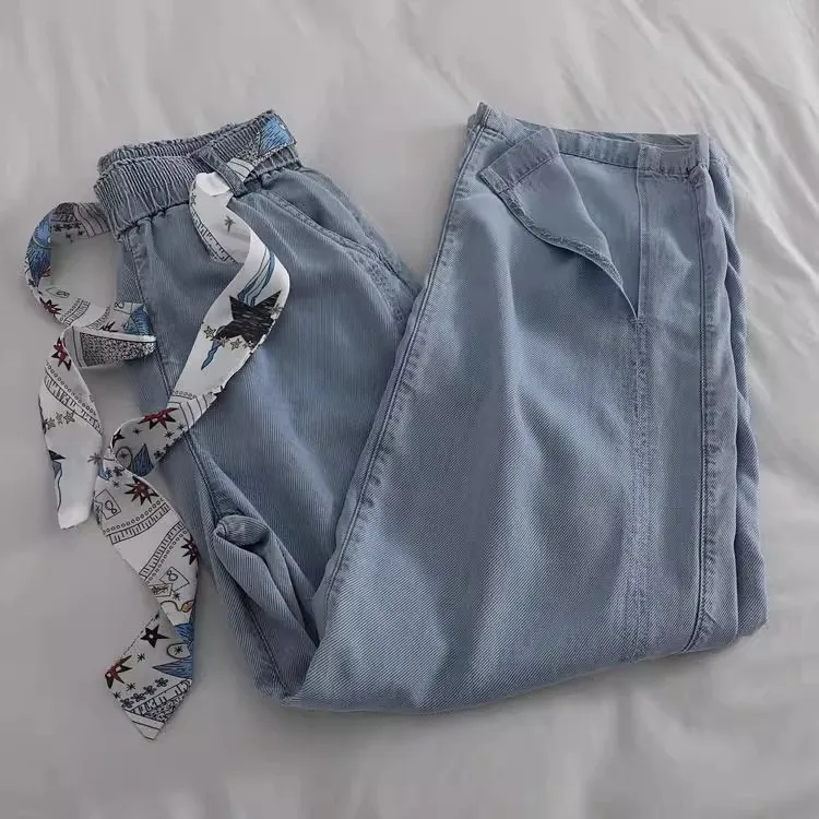 Loose Fit Wide Leg Jeans Elastic Waist Thin Autumn Men's Trousers Casual Sle Polyester Fabric Long Straight Cut Pants
Loose Fit Wide Leg Jeans Elastic Waist Thin Autumn Men's Trousers Casual Sle Polyester Fabric Long Straight Cut Pants