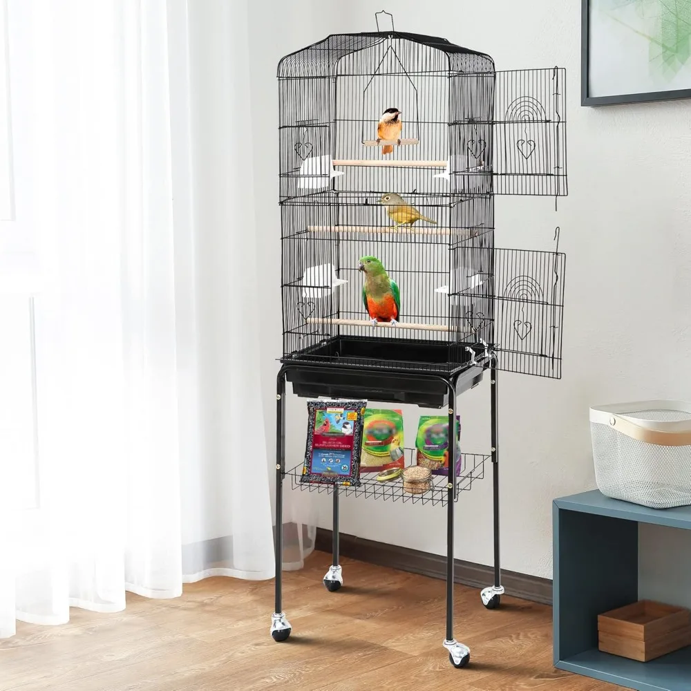 59.3 Rolling Bird Cage, Large Forged Iron Cage, Medium-sized Pet House, with Rolling Bracket and Storage Rack
59.3 Rolling Bird Cage, Large Forged Iron Cage, Medium-sized Pet House, with Rolling Bracket and Storage Rack