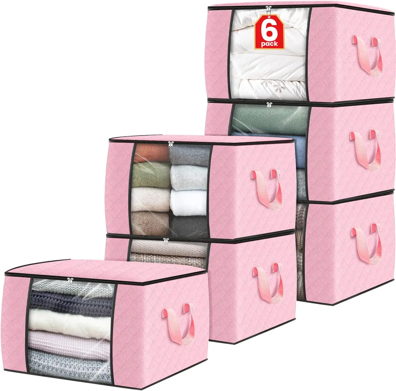 Foldable Storage Bags with Handles - Fabric Closet Organizers for Clothes, Bedding & Dorm
Foldable Storage Bags with Handles - Fabric Closet Organizers for Clothes, Bedding & Dorm