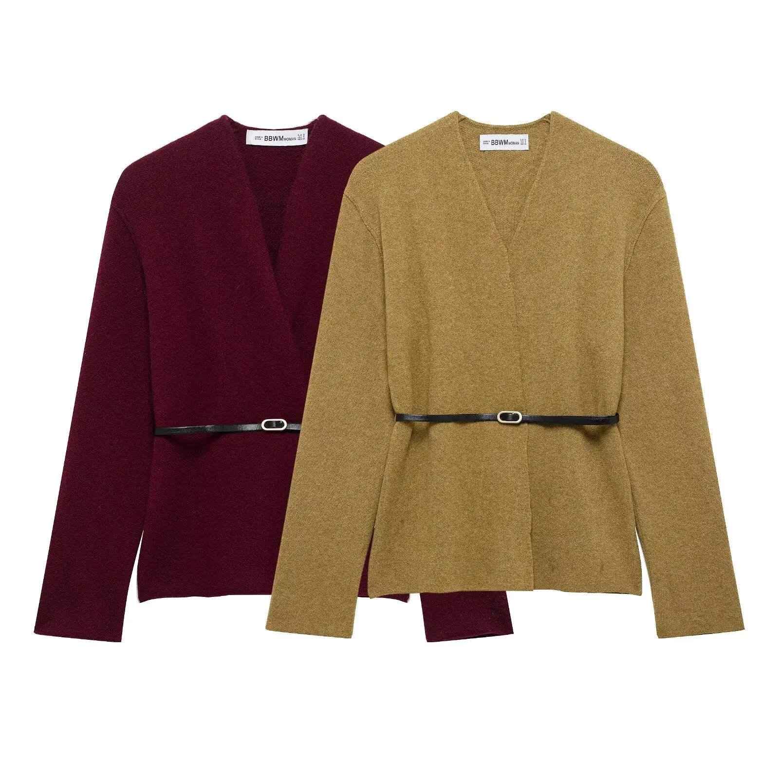 TRAFZA Women's New Fashion V-Neck Belt Pure Wool Casual Jacket Female Elegant High-End Knit Long Sleeve Cardigan 2-Color Outwear
TRAFZA Women's New Fashion V-Neck Belt Pure Wool Casual Jacket Female Elegant High-End Knit Long Sleeve Cardigan 2-Color Outwear