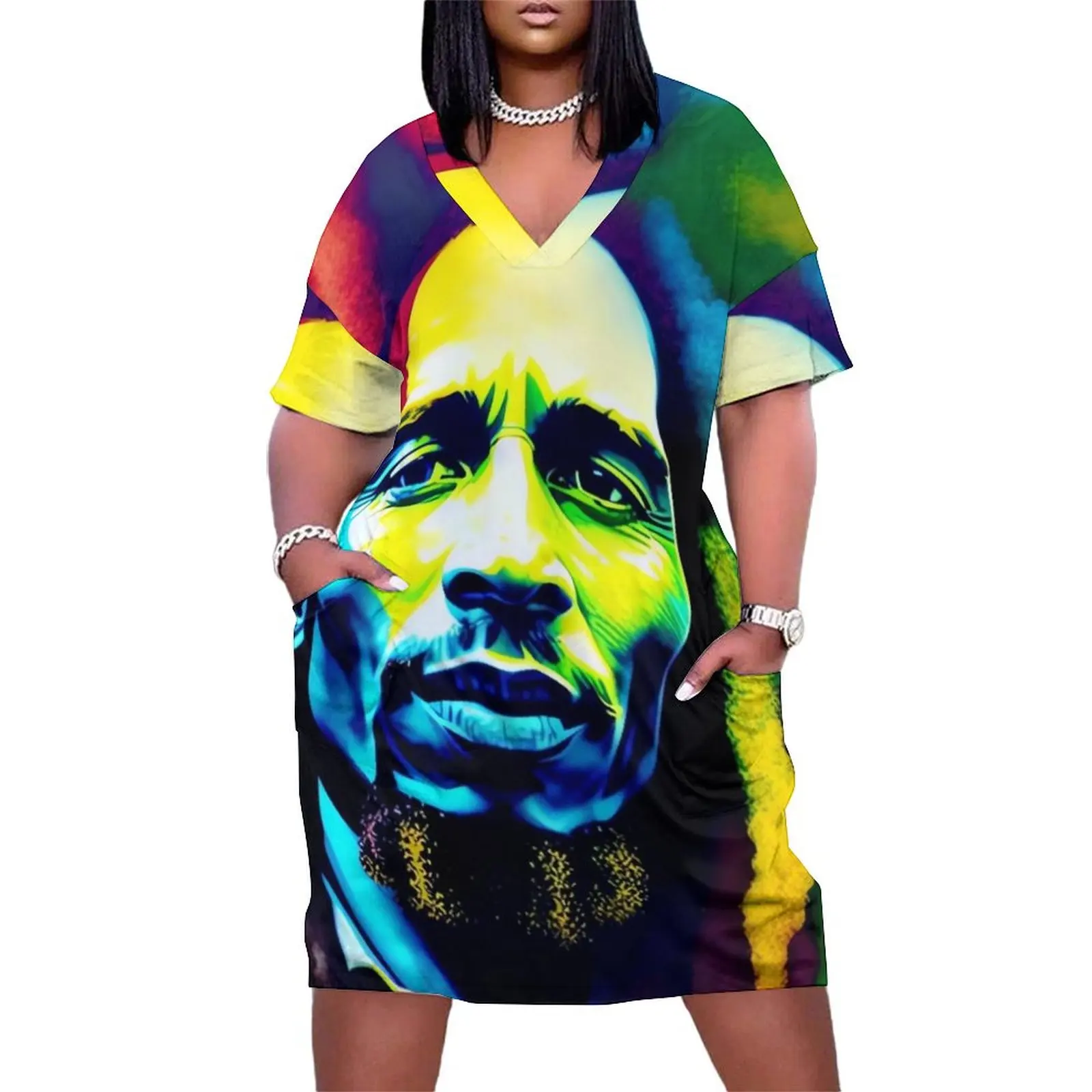 Bob Marley Tribute - Roots, Rock, Reggae Rainbows Loose Pocket Dress dresses for womens Women's skirt womens dress
Bob Marley Tribute - Roots, Rock, Reggae Rainbows Loose Pocket Dress dresses for womens Women's skirt womens dress