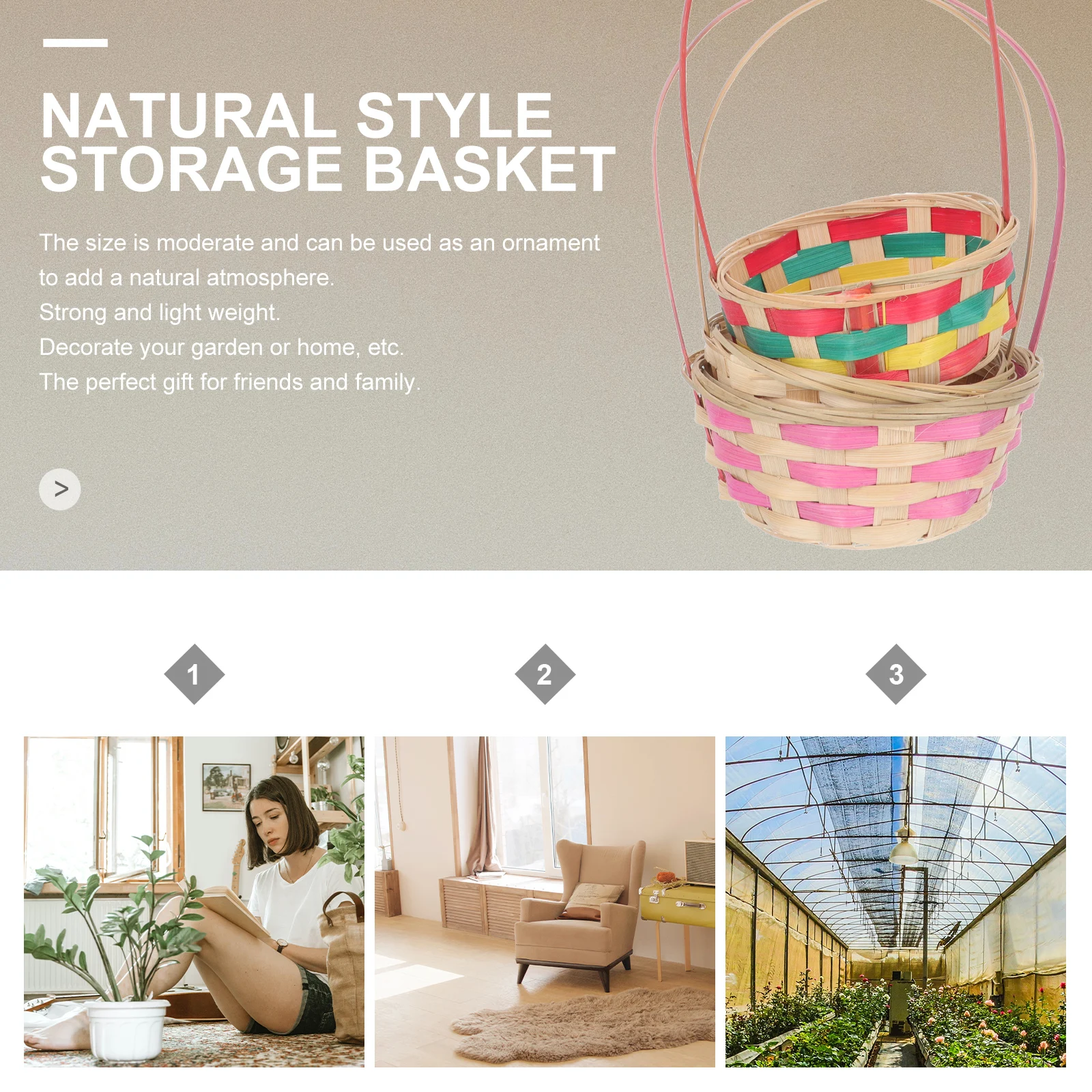 3Pcs Bamboo Woven Basket Small Storage Baskets with Handle for Easter Eggs Fruits Snacks Decorative Sundries Organizer
3Pcs Bamboo Woven Basket Small Storage Baskets with Handle for Easter Eggs Fruits Snacks Decorative Sundries Organizer