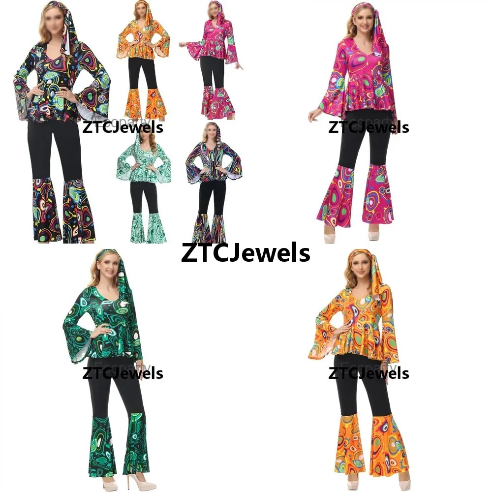 70s Disco Costume for Women 3pcs Hippie Cosplay Printed Outfit Headband Set Retro Disco Party Halloween Carnival Clothing
70s Disco Costume for Women 3pcs Hippie Cosplay Printed Outfit Headband Set Retro Disco Party Halloween Carnival Clothing