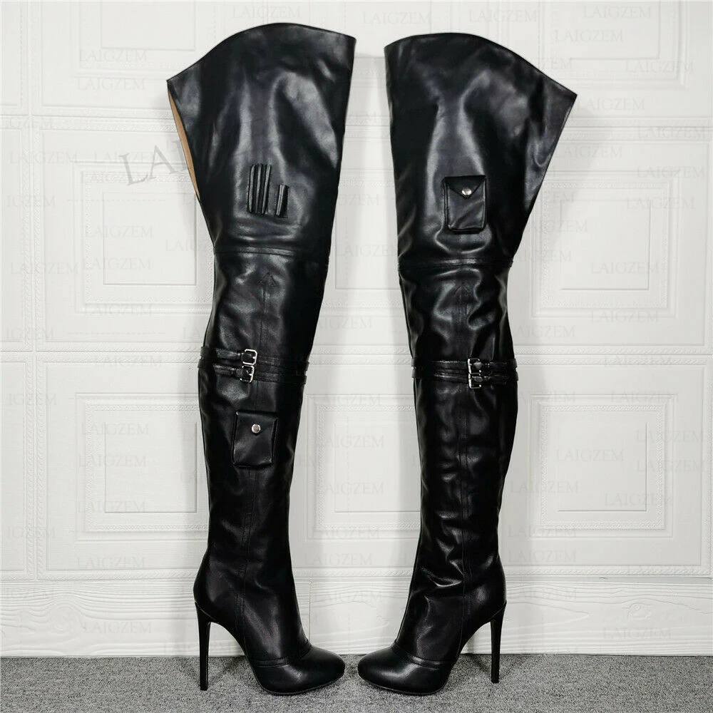 ZHIMA Женские сапоги до бедра с круглым носком на тонком высоком каблуке Сапоги с боковой молнией выше колена Женская обувь ручной работы Женский большой размер 41 43 44 52 
ZHIMA Женские сапоги до бедра с круглым носком на тонком высоком каблуке Сапоги с боковой молнией выше колена Женская обувь ручной работы Женский большой размер 41 43 44 52