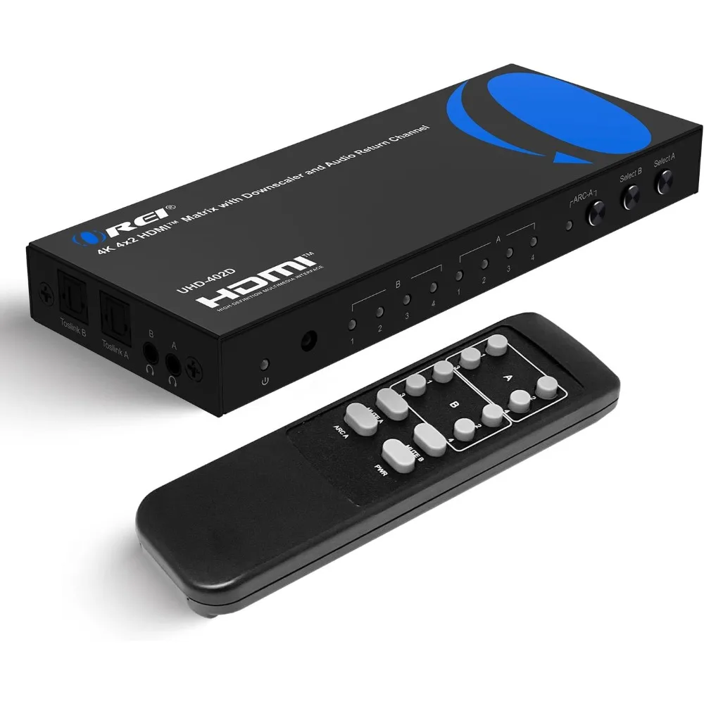 Матричный коммутатор 4K HDMI 4 X 2, коммутатор 18G UltraHD с дугой поддерживает 4K при 60 Гц и 1080P ИК-пульт дистанционного управления
Матричный коммутатор 4K HDMI 4 X 2, коммутатор 18G UltraHD с дугой поддерживает 4K при 60 Гц и 1080P ИК-пульт дистанционного управления