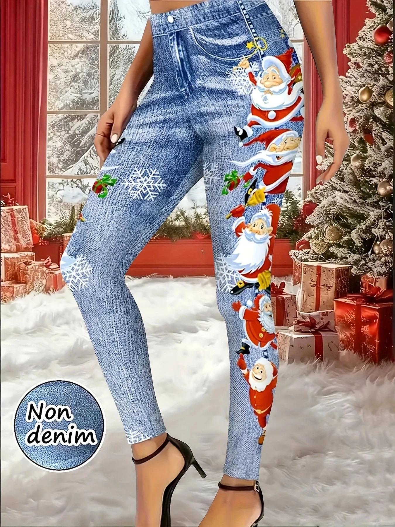 【Non-Denim】Women's Faux Denim Print Leggings, Sports Casual Skinny Pants, Thin Soft Skin-Friendly Yoga Pants, All-Season Long Pa
【Non-Denim】Women's Faux Denim Print Leggings, Sports Casual Skinny Pants, Thin Soft Skin-Friendly Yoga Pants, All-Season Long Pa