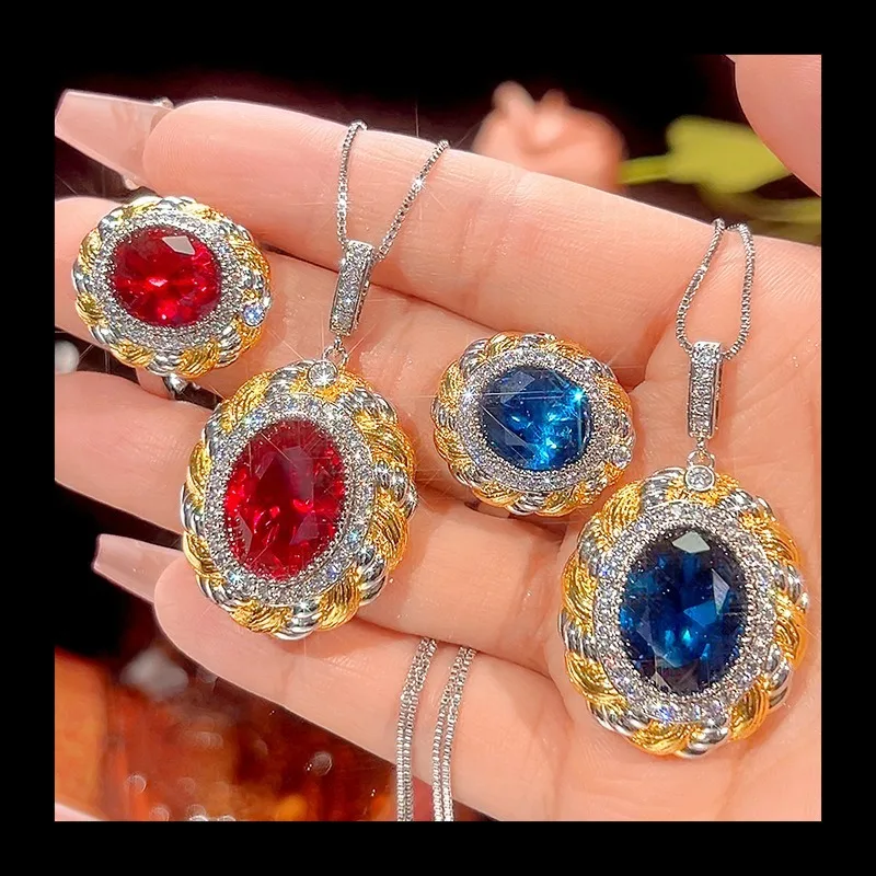 2025 Johnson & Johnson Jewelry Simulated Red Corundum Blue Spinel Jewelry Vintage Brushed Set 12*16-10*12
2025 Johnson & Johnson Jewelry Simulated Red Corundum Blue Spinel Jewelry Vintage Brushed Set 12*16-10*12