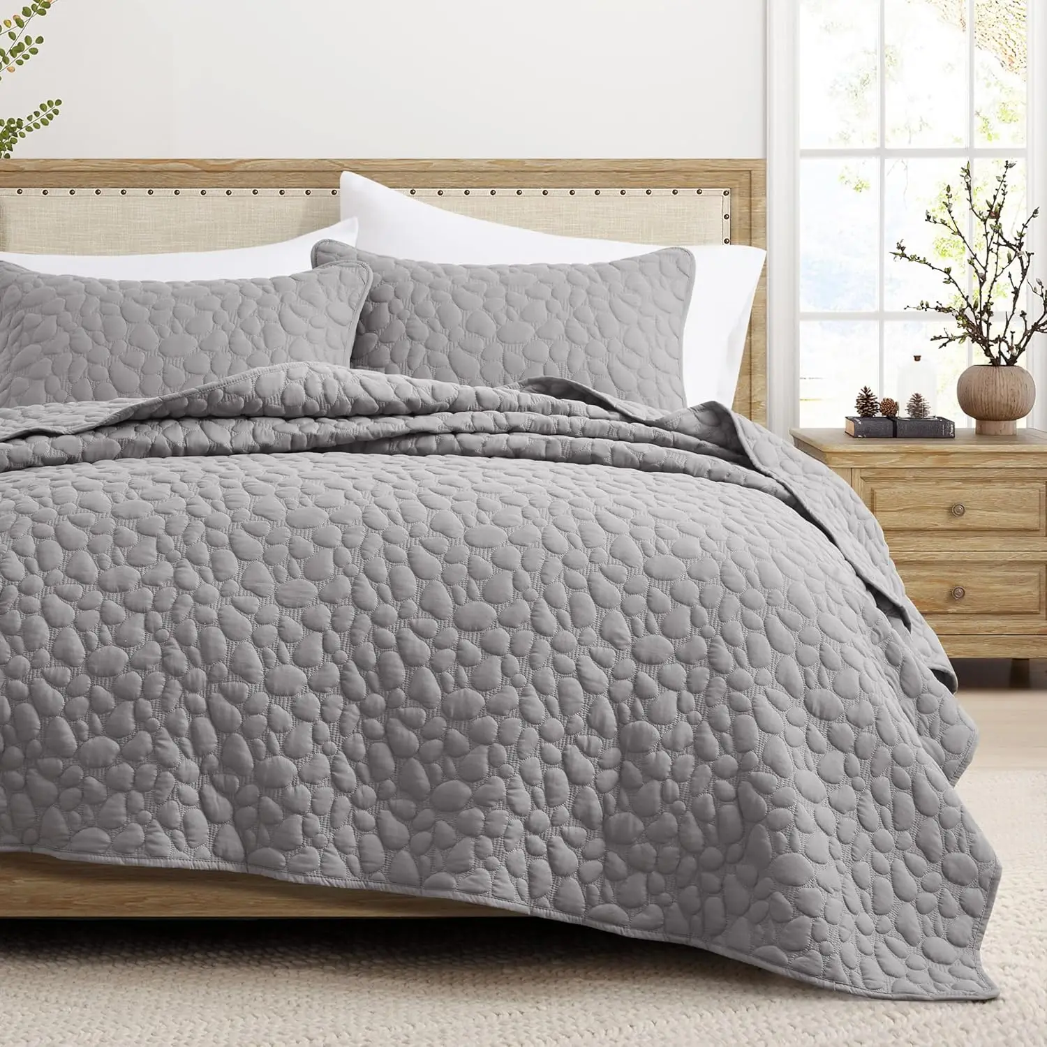 Quilt Bedding Set Queen Size - Lightweight Quilt Set Summer Farmhouse Grey, Soft Bedding Bedspread Coverlet Modern Fall Quilt
Quilt Bedding Set Queen Size - Lightweight Quilt Set Summer Farmhouse Grey, Soft Bedding Bedspread Coverlet Modern Fall Quilt