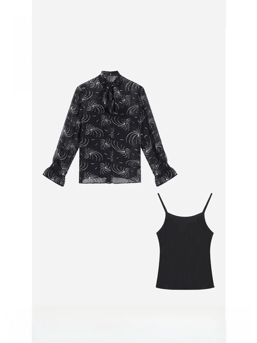 Luminous Silk Long Sleeve Women's Shirt Night Weave Floral Print Loose Fit Breathable Thin Spring V Neck Button Closure
Luminous Silk Long Sleeve Women's Shirt Night Weave Floral Print Loose Fit Breathable Thin Spring V Neck Button Closure